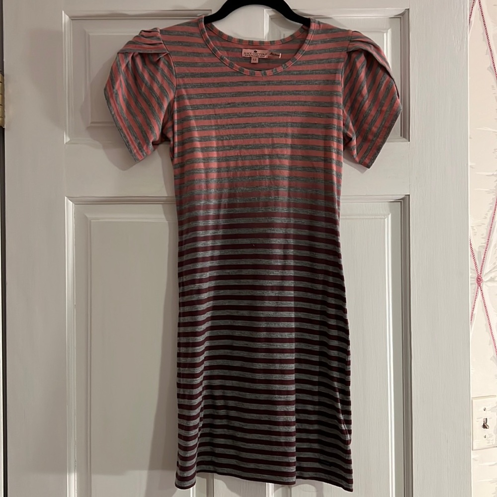 Juicy Couture Children’s T-Shirt Dress, Pink and Gray Stripes